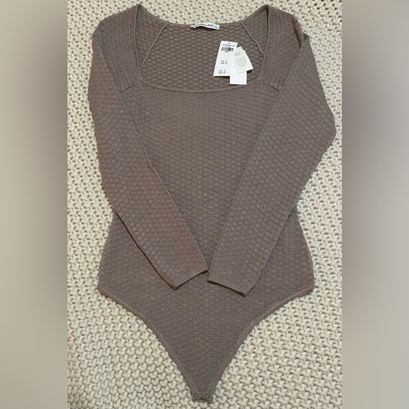 NWT Abercrombie Pointelle Squareneck Bodysuit - Picture 6 of 9